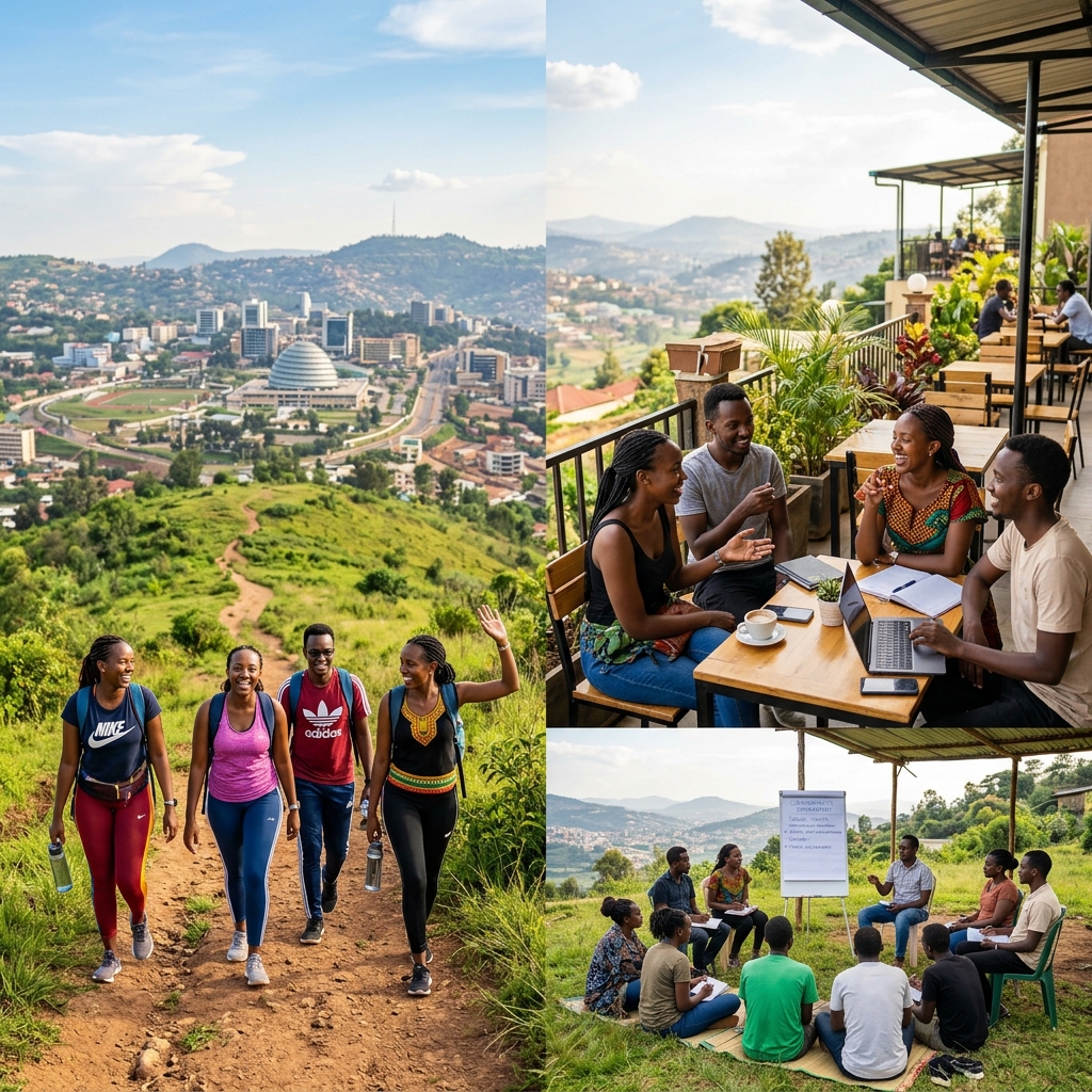 Daytime activities in Kigali — hiking, networking, and community workshops